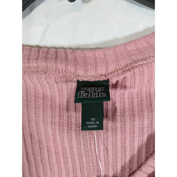 Oversized VNeck Ribbed Sweater Wild Fable Mauve XS Pink Relaxed Asymmetrical Hem - Picture 7 of 13